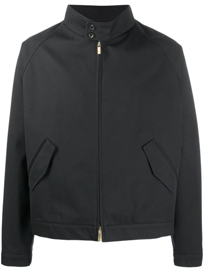 Thom Browne Zip-up Lightweight Jacket In Blue