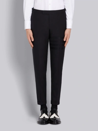 Thom Browne Black Plain Weave Suiting Skinny 4-bar Trouser