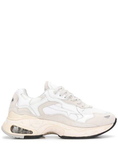 Premiata Sharky Panelled Sneakers In White