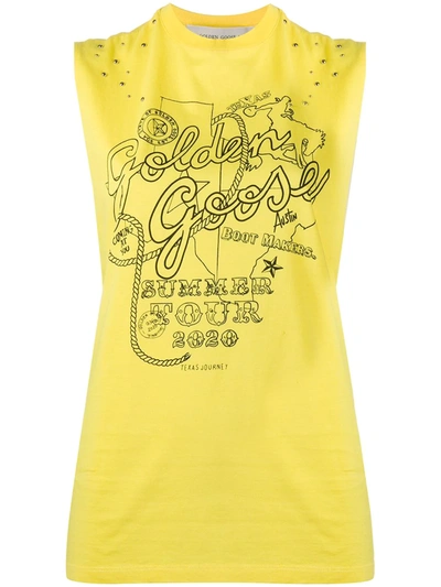 Golden Goose Marfa T-shirt In Yellow Cotton