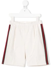 Gucci Babies' White Bermuda Shorts With Side Stripes