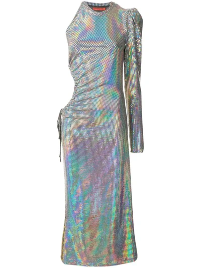 Manning Cartell Asyjmetric One-sleeve Dress In Silver