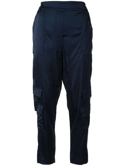 Manning Cartell Tapered-leg Satin Cargo Trousers In Blue