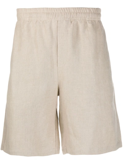 Msgm Straight-leg Loose Shorts In Neutrals