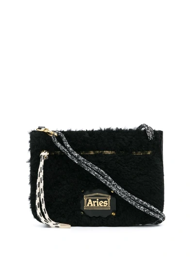 Aries Textured Crossbody Bag In Black