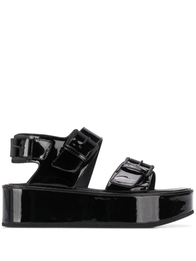 Ann Demeulemeester Plateau-sandalen Mit Schnallen In Black