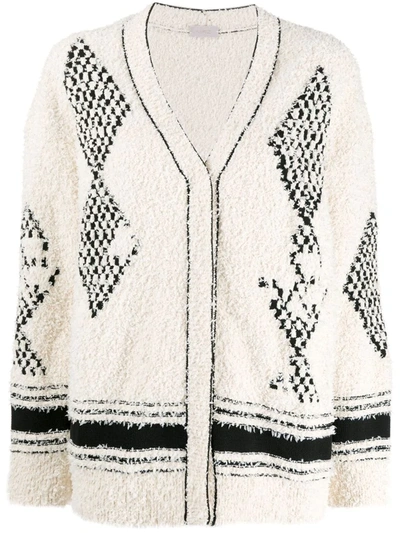 Mrz Oversized V-neck Cardigan In White