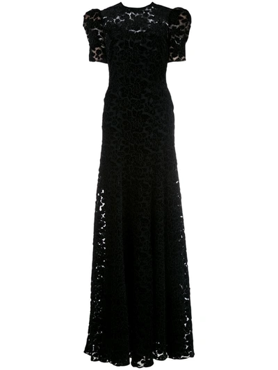 The Vampire's Wife Floral Lace Maxi Dress In Black