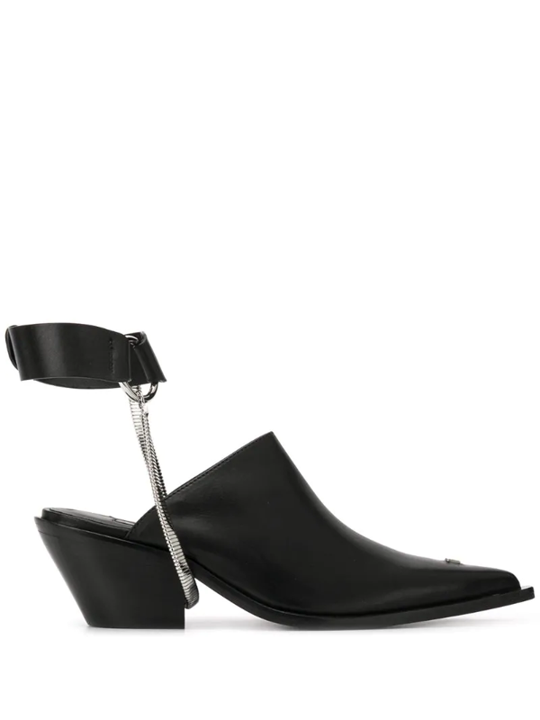 black embellished mules