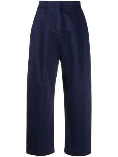 Ymc You Must Create Pleated Crop Trousers In Blue