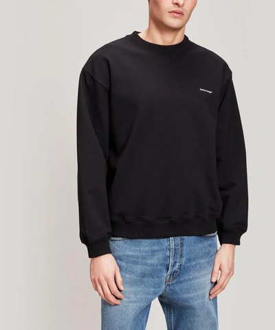 Balenciaga Copyright Logo Oversize Cotton Sweater In Black
