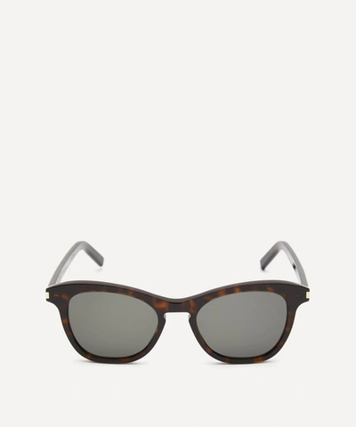 Saint Laurent Round Butterfly Acetate Sunglasses In Havana