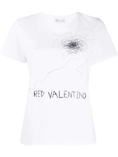 Red Valentino Graphic Print Short-sleeve T-shirt In White