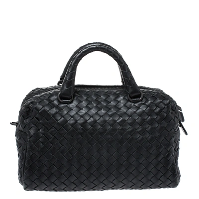Pre-owned Bottega Veneta Black Intrecciato Leather Crossbody Bag