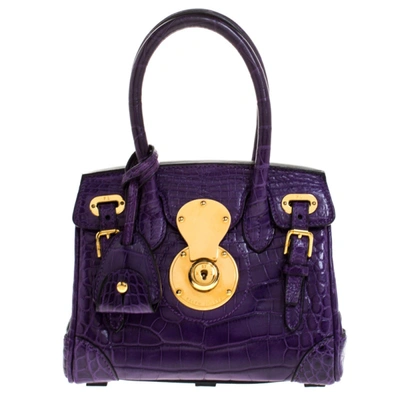 Pre-owned Ralph Lauren Purple Alligator Mini Ricky Tote