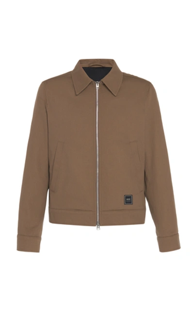 Ami Alexandre Mattiussi Zip Cotton Chore Jacket In Brown