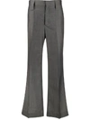 Prada Flared Tailored Trousers In Grey