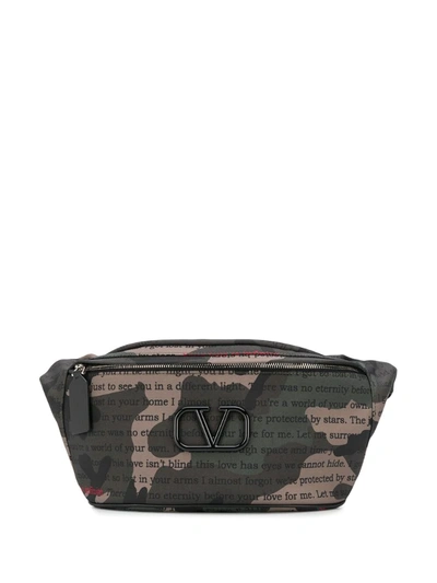 Valentino Garavani Vlogo Camouflage-print Belt Bag In Green