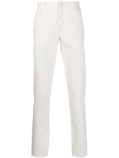 Moncler Logo Patch Straight-leg Jeans In White