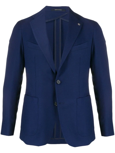 Tagliatore Lapel-pin Blazer In Blue