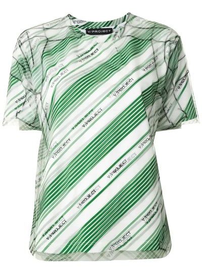 Y/project Diagonal-stripe Top In Green