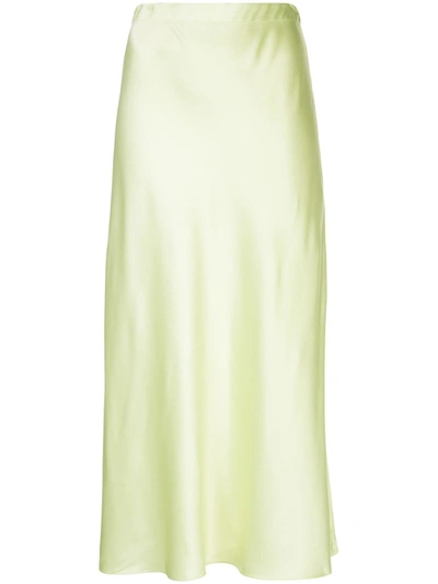 Rosetta Getty Flared Midi Skirt In Green