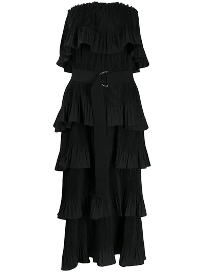 Essentiel Antwerp Valentina Pleated Column Dress In Black