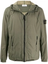 Stone Island Hooded Jacket In Green