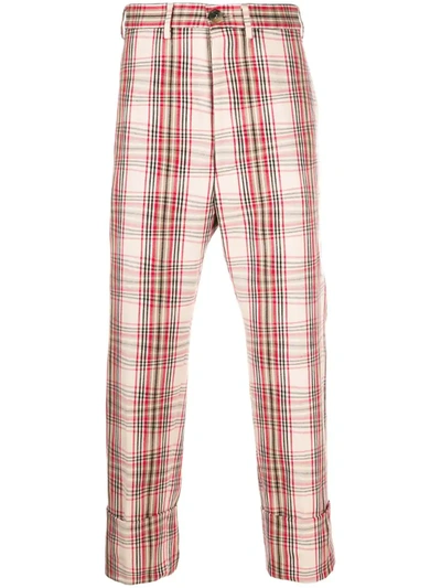 Vivienne Westwood Cropped Checked Trousers In Neutrals