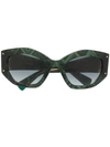 Missoni Oversized Geometric Sunglasses In Green