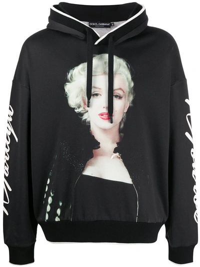 Dolce & Gabbana Hoodie With Marylin Monroe Print In Black