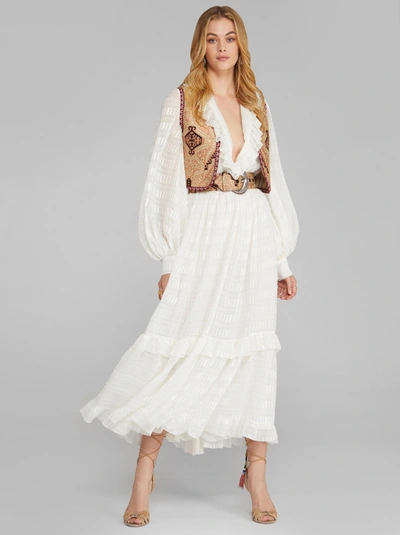 Etro Long Jacquard Dress In White