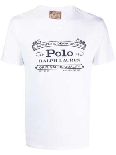 Polo Ralph Lauren Vintage Logo Print Jersey T-shirt In White | ModeSens