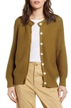 Alex Mill Chunky Cotton Cardigan In Golden Khaki