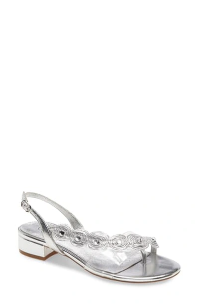 Adrianna Papell Delilah Sandal In Silver Fabric