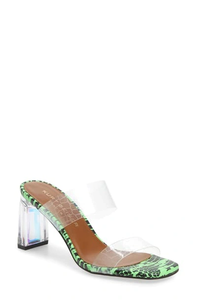 Kurt Geiger Perez Slide Sandal In Green Leather