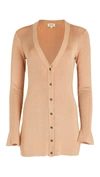 L Agence Lucas Longline Cardigan In Pale Peach