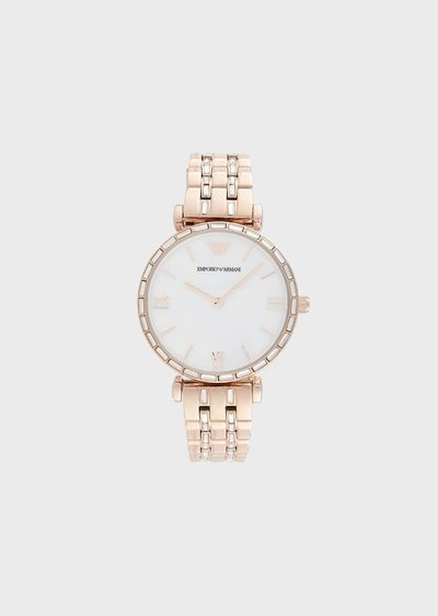 Emporio Armani Two-hand Rose Gold-tone Stainless Steel Watch