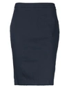 Manila Grace Knee Length Skirts In Dark Blue