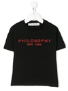 Philosophy Di Lorenzo Serafini Kids' Logo Print Relaxed-fit T-shirt In Black