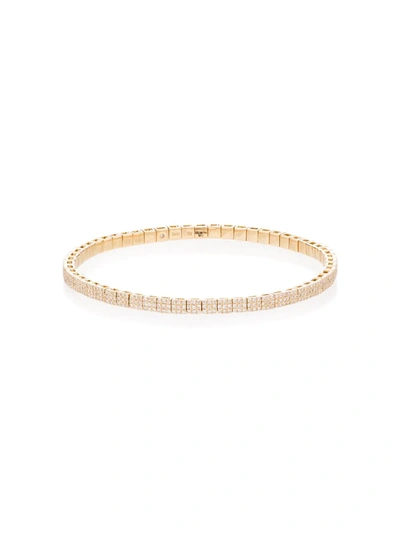 Shay 18k Yellow Gold Square Stretch Diamond Bracelet In Metallic