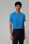 Hugo Boss - Regular Fit T Shirt With Raw Cut Neckline - Blue