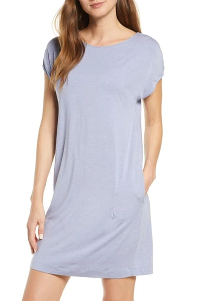Hanro Natural Elegance Cap-sleeve Nightgown In Light Viola Melange