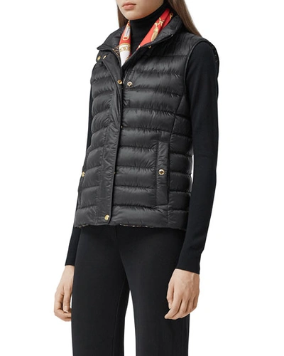 Burberry Sutherland Lightweight Quilted Vest In Black