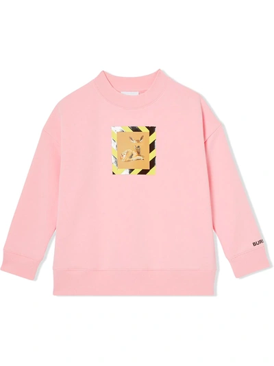 Burberry Girls' Carrie Deer Print Sweatshirt - Little Kid, Big Kid In Pink