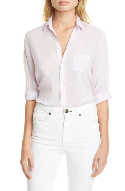 Frank & Eileen Eileen Long-sleeve Voile Button-down Shirt In Soft Pink Voile