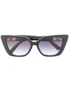 Valentino Vlogo 56mm Gradient Cat Eye Sunglasses In Black