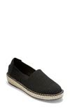 Cole Haan Cloudfeel Grand.os Sitchlite Slip-on Espadrilles In Black And Natural Fabric