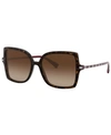 Valentino Square Acetate Sunglasses W/ Rockstud Arms In Brown