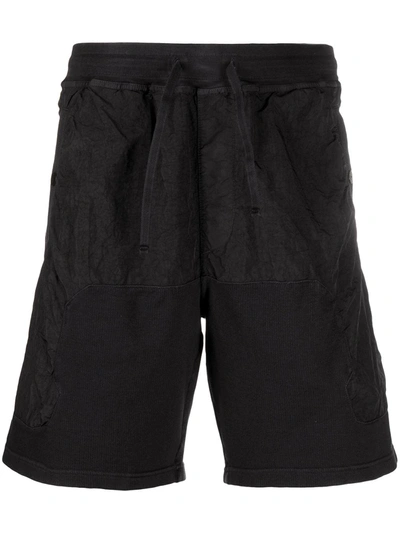 Stone Island Shadow Project Long Panelled Bermuda Shorts In Black